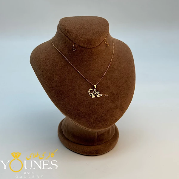 آویز دایناسور مینیمال طلا لیزری